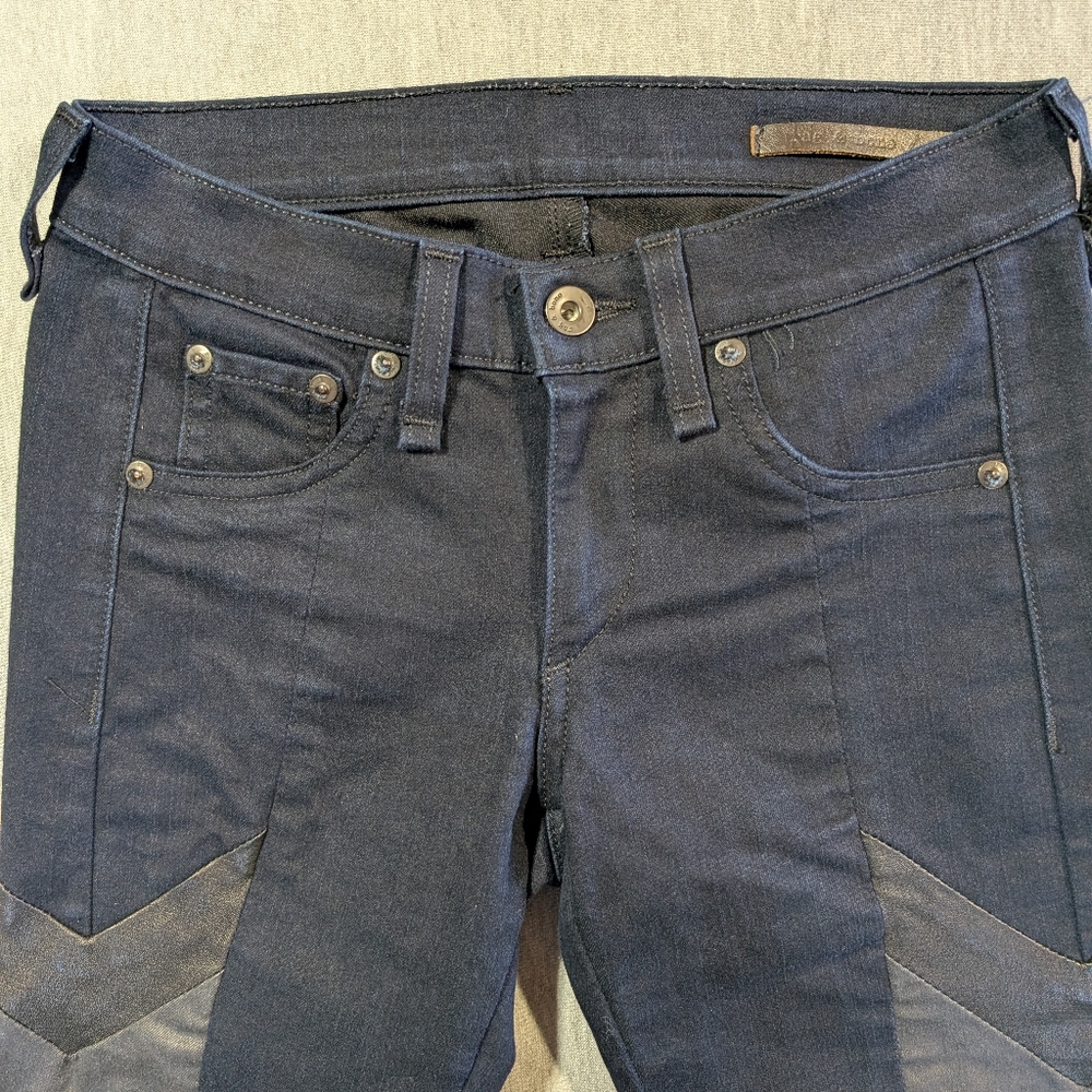 Rag & Bone Grand Prix Motocross Skinny Jeans Women's 24 Midnight Blue - Picture 3 of 14